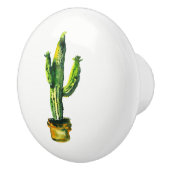 Cactus Woestijn Plant Boho Landelijk Zuidwesters Keramische Knop (Rechts)
