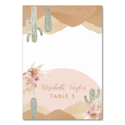 Cactus Woestijn Vouw Plaatkaarten, Arizona Boho Kaart (Voorkant)