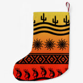 Cactus Woestijn Zonsondergang Kokopelli Zuidwest K Kleine Kerstsok (Achterkant)