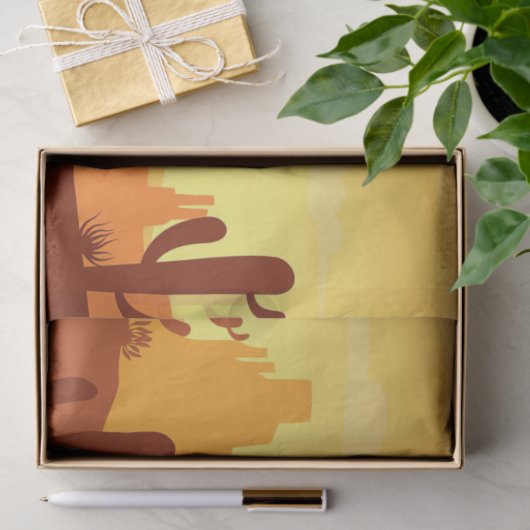 Cactus woestijnlandschap tissuepapier (Geschenk)