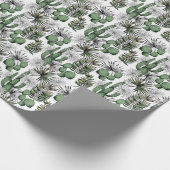 Cactus woestijnpatroon cadeaupapier (Hoek)