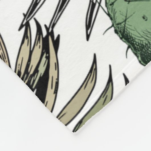 Cactus woestijnpatroon fleece deken (Hoek)