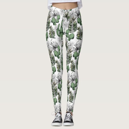 Cactus woestijnpatroon leggings (Voorkant)