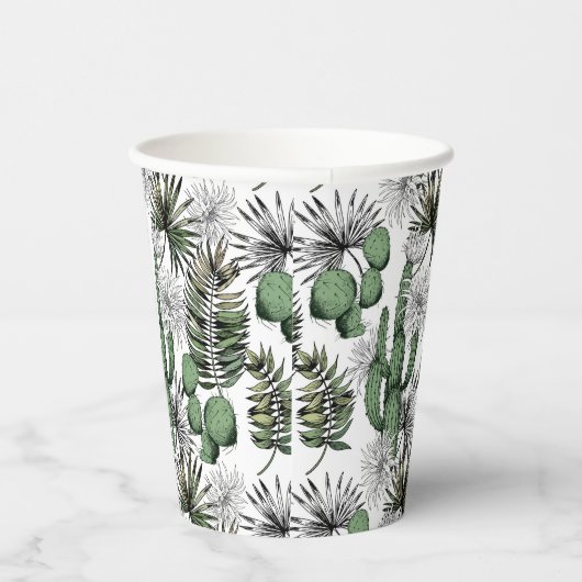 Cactus woestijnpatroon papieren bekers (Rechts)