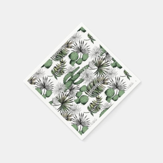 Cactus woestijnpatroon servet (Hoek)