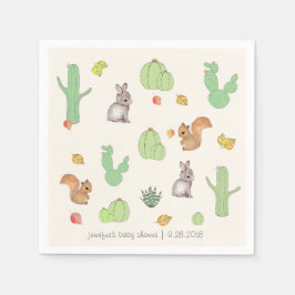Cactus Woodland Pattern Baby shower Papier Servet