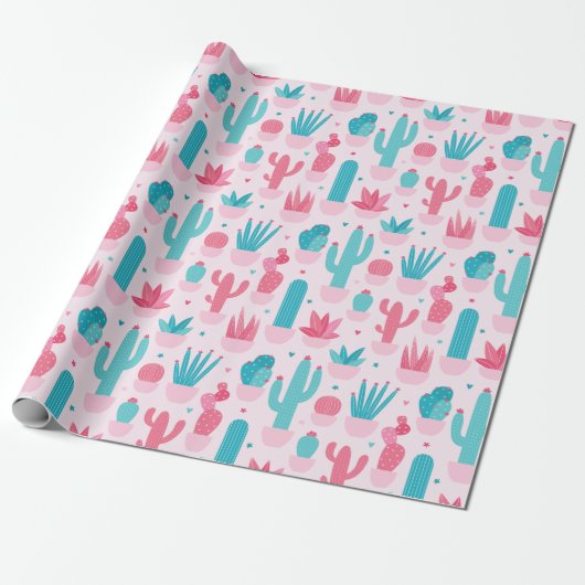 Cactus Wrapping Paper Cadeaupapier (Uitgerold)