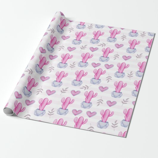 Cactus Wrapping Paper Cadeaupapier (Uitgerold)
