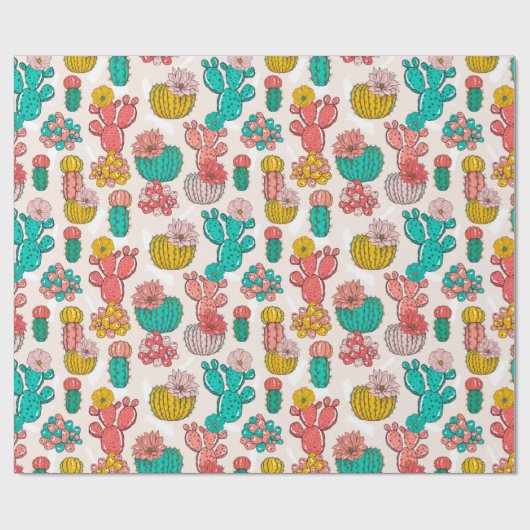 Cactus Wrapping Paper Cadeaupapier (Vlak)