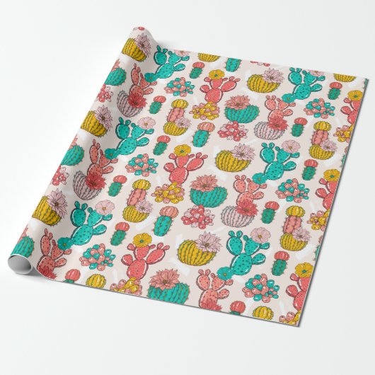 Cactus Wrapping Paper Cadeaupapier (Uitgerold)