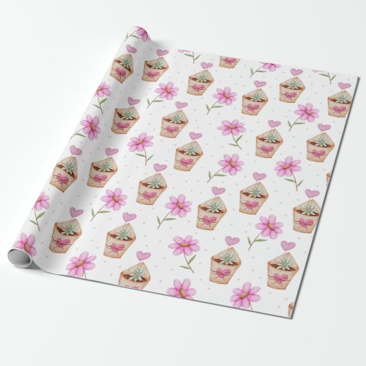 Cactus Wrapping Paper Cadeaupapier (Uitgerold)
