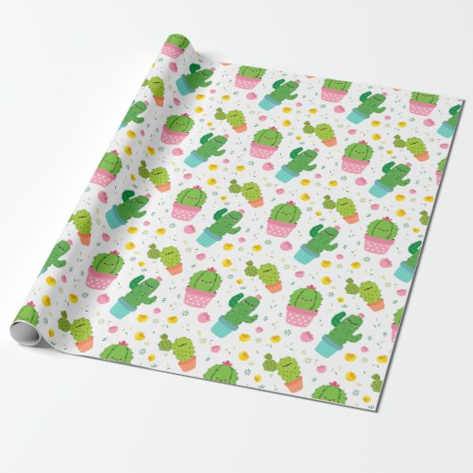 Cactus Wrapping Paper Cadeaupapier (Uitgerold)