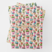 Cactus Wrapping Paper Flat Sheet Set van 3 (In situ)