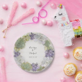 Cactus Wreath Leaf Succulent Wooden Vrijgezellenfe Papieren Bordje (Feest)