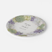 Cactus Wreath Leaf Succulent Wooden Vrijgezellenfe Papieren Bordje (Gekanteld)