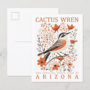 Cactus Wren Bird of Arizona Verenigde Staten Reize Briefkaart