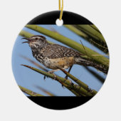 Cactus Wren Keramisch Ornament (Voorkant)