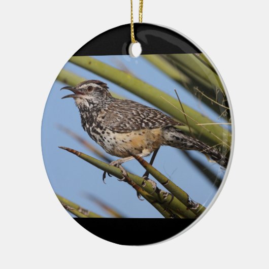 Cactus Wren Keramisch Ornament (Links)