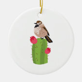 Cactus Wren Keramisch Ornament (Voorkant)