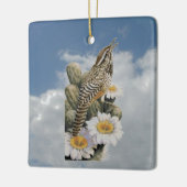 Cactus Wren Keramisch Ornament (Links)