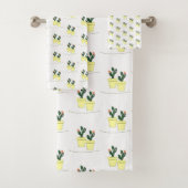 Cactus Yellow Bathroom Towel sets Bad Handdoek (Insitu)