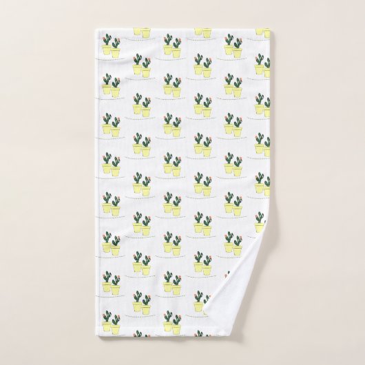 Cactus Yellow Bathroom Towel sets Bad Handdoek (Handdoek)