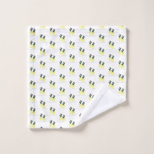 Cactus Yellow Bathroom Towel sets Bad Handdoek (Wasdoekje)