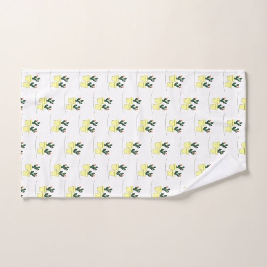 Cactus Yellow Bathroom Towel sets Bad Handdoek (Handdoek)
