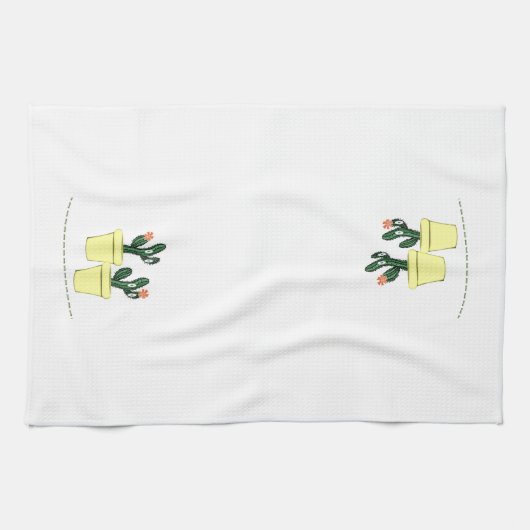 Cactus Yellow Kitchen Handdoeken (Horizontaal)