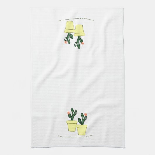 Cactus Yellow Kitchen Handdoeken (Verticaal)