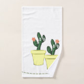 Cactus Yellow Pots Floral Bathroom Towel sets Bad Handdoek (Handdoek)
