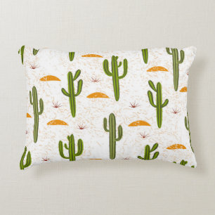 Cactus Zand: Naadloos Mexicaans ontwerp. Accent Kussen