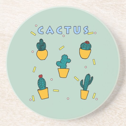 Cactus Zandsteen Onderzetter (Voorkant)