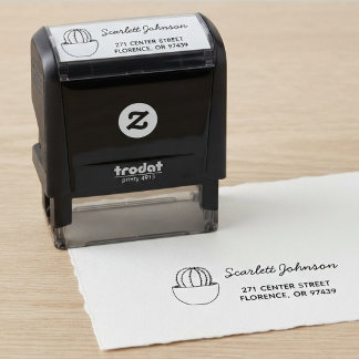 Cactus zelfinkende retouradresstempel zelfinktende stempel