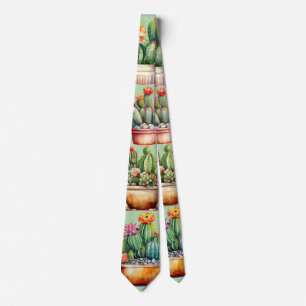 Cactus Zomer Arizona Woestijn Heet Planten Stropdas