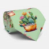 Cactus Zomer Arizona Woestijn Heet Planten Stropdas (Opgerold)