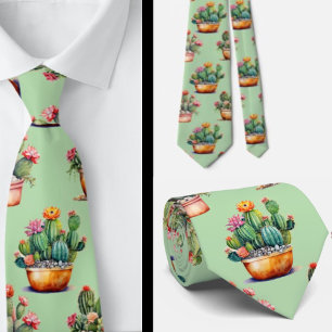 Cactus Zomer Arizona Woestijn Heet Planten Stropdas