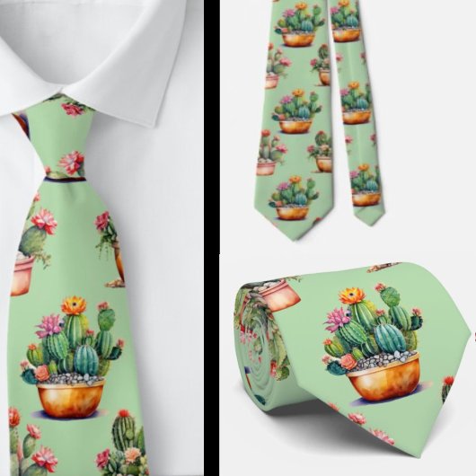 Cactus Zomer Arizona Woestijn Heet Planten Stropdas