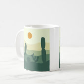 cactus, zon en woestijn koffiemok (Voorkant links)