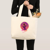 CACTUS ZONSONDERGANG NEON GROTE TOTE BAG (Voorkant (product))