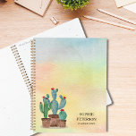 Cactus Zuidwest Woestijn Cactussen Succulent Custo Planner<br><div class="desc">Deze kleurrijke planner is versierd met potten cactussen en een waterverf achtergrond. Gemakkelijk aan te passen met jouw naam en jaar. Gebruik de optie Verder aanpassen om de tekstgrootte,  stijl of kleur te wijzigen. Originele Waterverf © Michele Davies.</div>