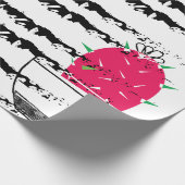 Cactus zwart wit patroon cadeaupapier (Hoek)