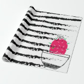 Cactus zwart wit patroon cadeaupapier (Uitgerold)