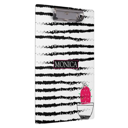 Cactus zwart wit patroon gestript klembord (Rechts)