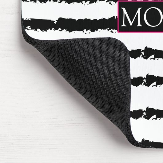 Cactus zwart wit patroon monogram muismat (Hoek)