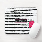 Cactus zwart wit patroon monogram muismat (Met muis)