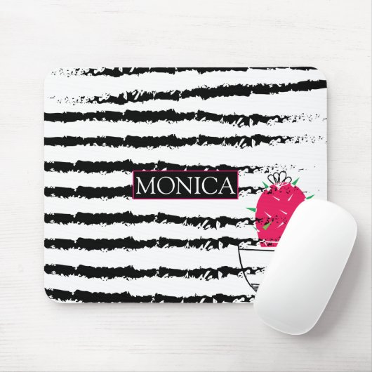 Cactus zwart wit patroon monogram muismat (Met muis)