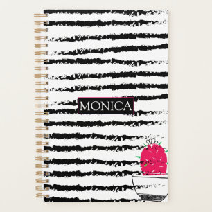 Cactus zwart wit patroon monogram planner