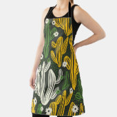 Cactus zwarte achtergrond patroon schort (Insitu)