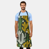 Cactus zwarte achtergrond patroon schort (Gedragen)